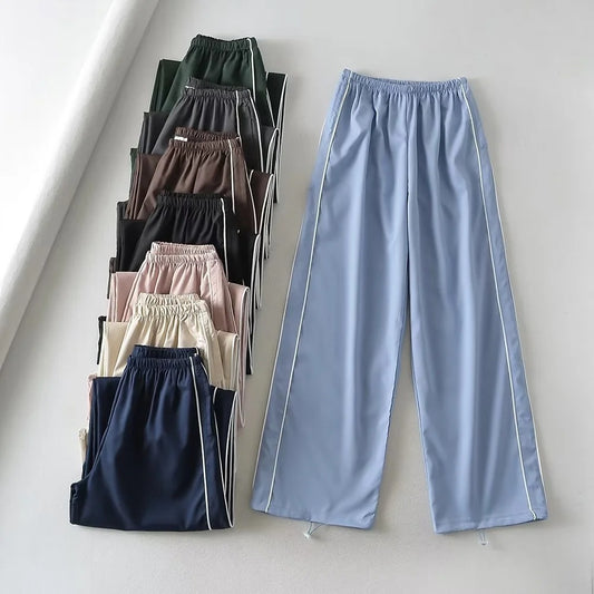 Dopamine Wear Straight Sports Female High Waist Loose Casual Pants
