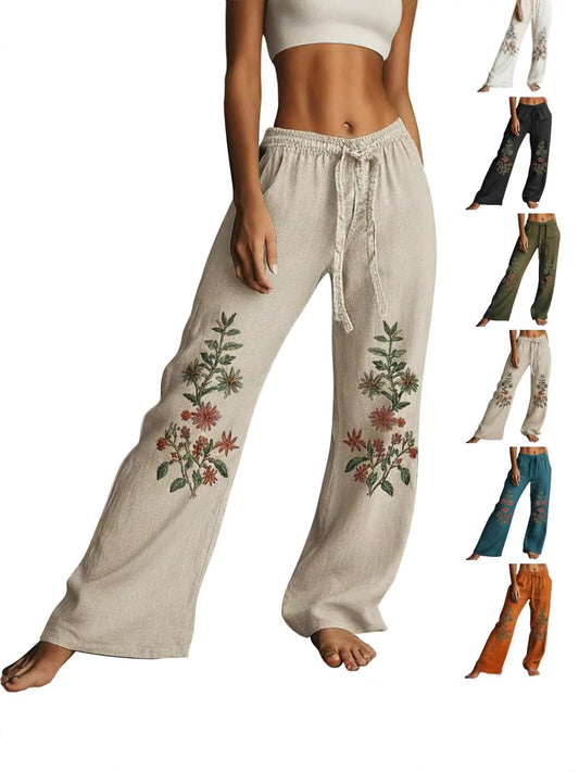 Fashion Printing Series Waist Strap Loose Casual Pants